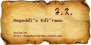 Hegedűs Kármen névjegykártya