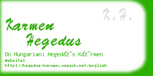 karmen hegedus business card